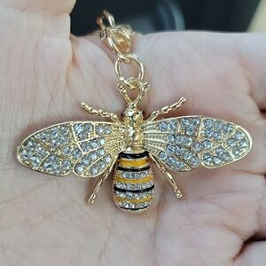 Gold and Silver Bee Keychain